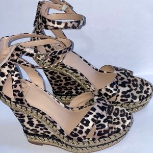 Cheetah wedge heels